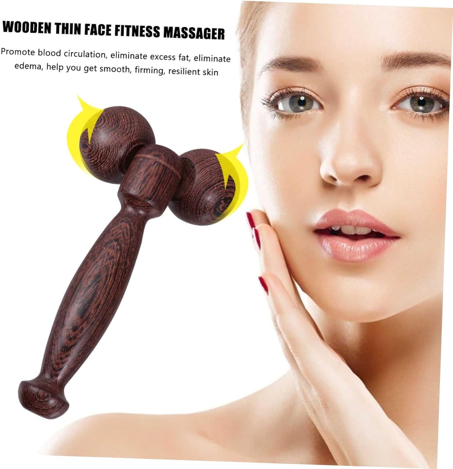 BCOATH Elegant Wooden Face Massager Portable for Body Face Arms Legs Aging Skin Tightening Tool