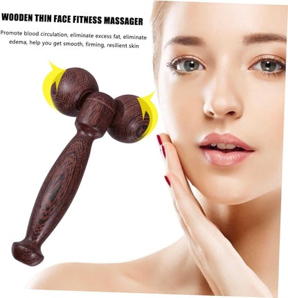 BCOATH Elegant Wooden Face Massager Portable for Body Face Arms Legs Aging Skin Tightening Tool