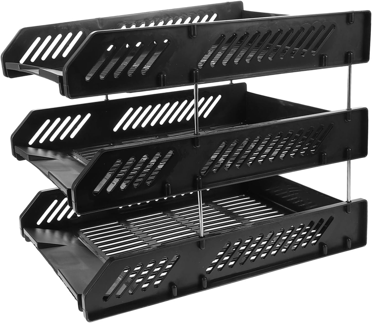GETAJGHSD Desk Paper Tray Organizer Mesh File Sorter for Office Home Black Letter Holder for Efficient and Workspace Organization