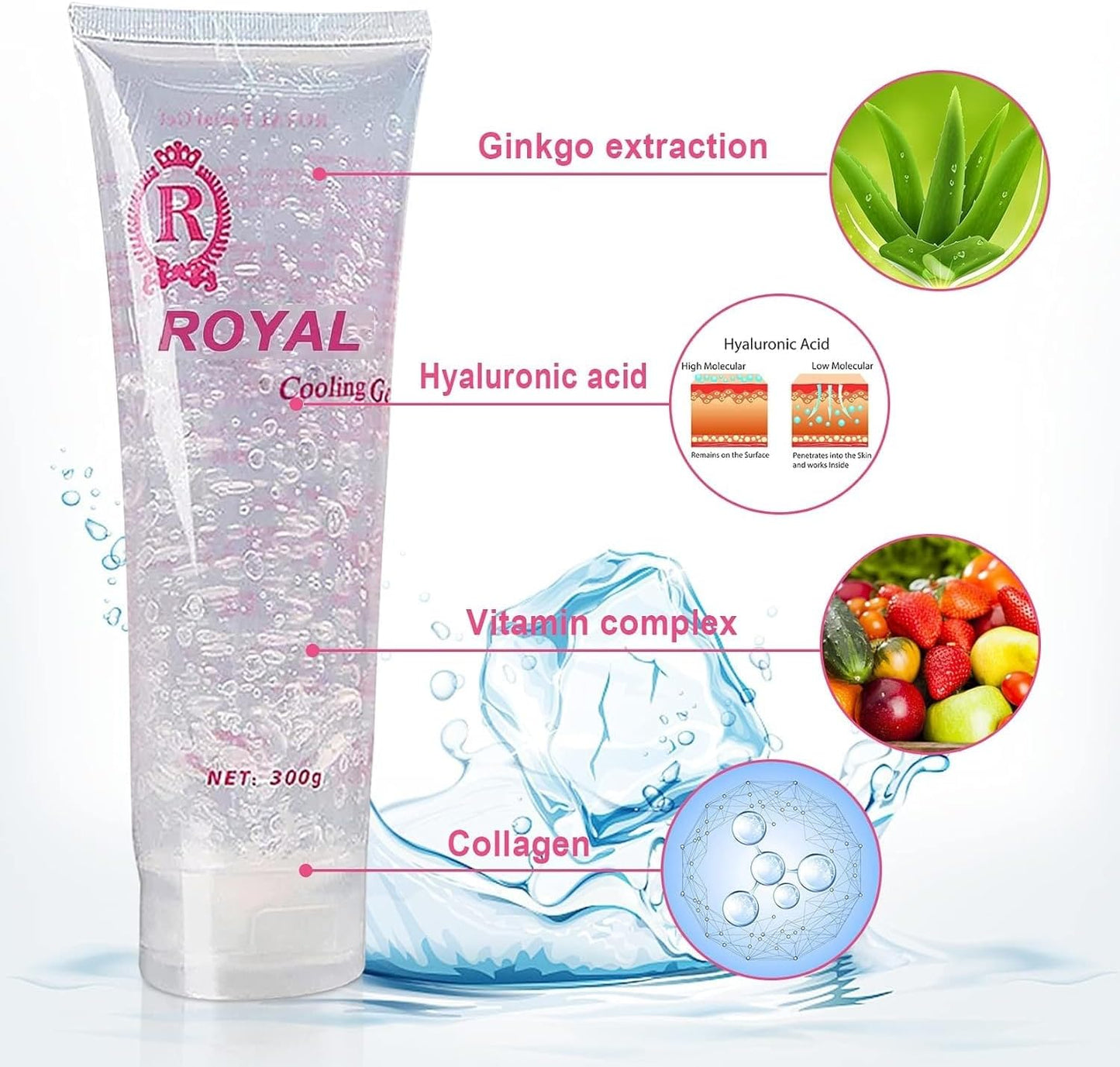 Cooling Conductive Gel for Laser Hair Removal Device and RF Radio Frequency Facial Body Skin Care Machine for Women and Men 300ML