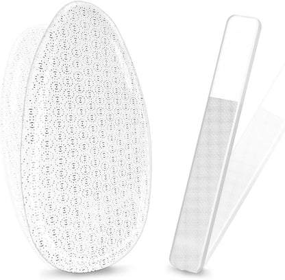 TORMEN Glass Foot File, 2 PCS Glass Nail File and Foot Rasp, Glass Nail File,Dead Skin Exfoliator with Nano Micro-Abrasive Particles, Hard Skin Remover for Wet and Dry Foot Care,Nail Care