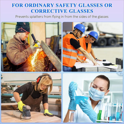 2 Pairs Eye Glasses Side Shields for Glasses Safety, Slip on Side Shield Clear Eye Glasses PC Side Shield Eye Glasses Side Protection