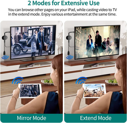 Wireless HDMI Display Adapter 4K 1080P, MpioLife WiFi Streaming Video Mirror Screen Receiver from iPhone, iPad, Android, PC, Tablet, Windows to HDTV/Monitor/Projector, Support Miracast, Airplay, DLNA