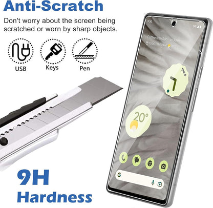 [3+3 Pack] Glass Screen Protector for Google Pixel 7a, 9H Tempered Glass, Ultrasonic Fingerprint Compatible, HD Clear Case Friendly for Google Pixel 7a 5G Glass Screen Protector