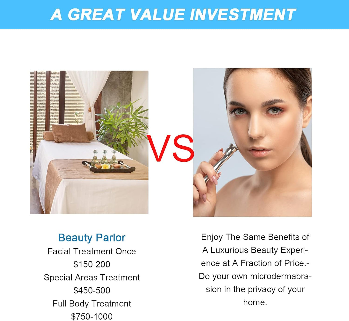 2 in 1 Diamond Microdermabrasion Machine Professional Blackhead Removal Equipment, 65-68cmHg Suction Power Professional Dermabrasion Facial Skin Care Massager for Home Salon Use with 300 Cotton Filter