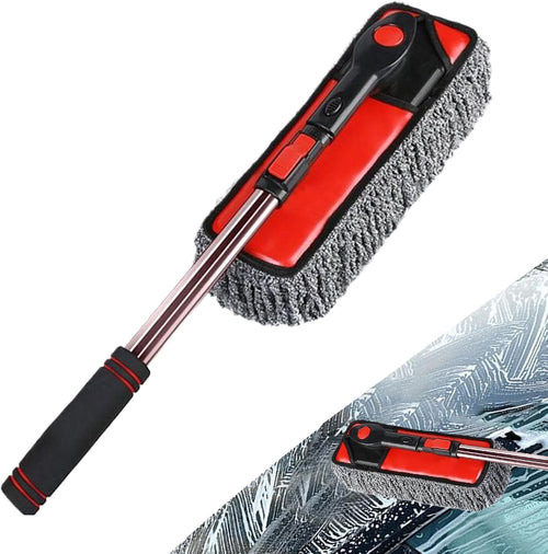 Nuhjytgf Car Washing Brush, Windshield Cleaning Tool, Auto Detailing Mop, 360 Degree Rotating Head, Extendable Lightweight Handle, 80 x 105 cm for Windshields, And Car Bodies