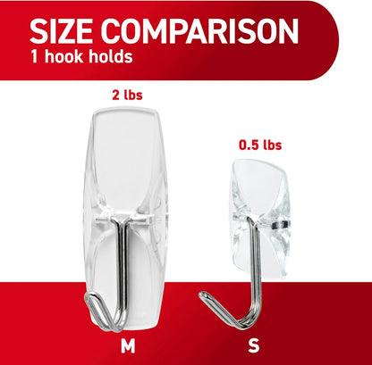 Command Small Clear Wire Toggle Hooks, 40 Hooks and 48 Command Strips, Damage Free Hanging Wall Hooks with Adhesive Strips, Adhesive Hooks for Hanging, Organization and Storage, Holds up to 0.5 lb