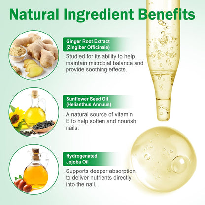 7 Day Nail Fungus Treatment | Natural Plant-Based Nail Repair Oil with Ginger Extract | Strengthens & Nourishes Nails & Cuticles | Repairs Discolouration & Brittleness | Suitable for Hands & Feet | 60mL