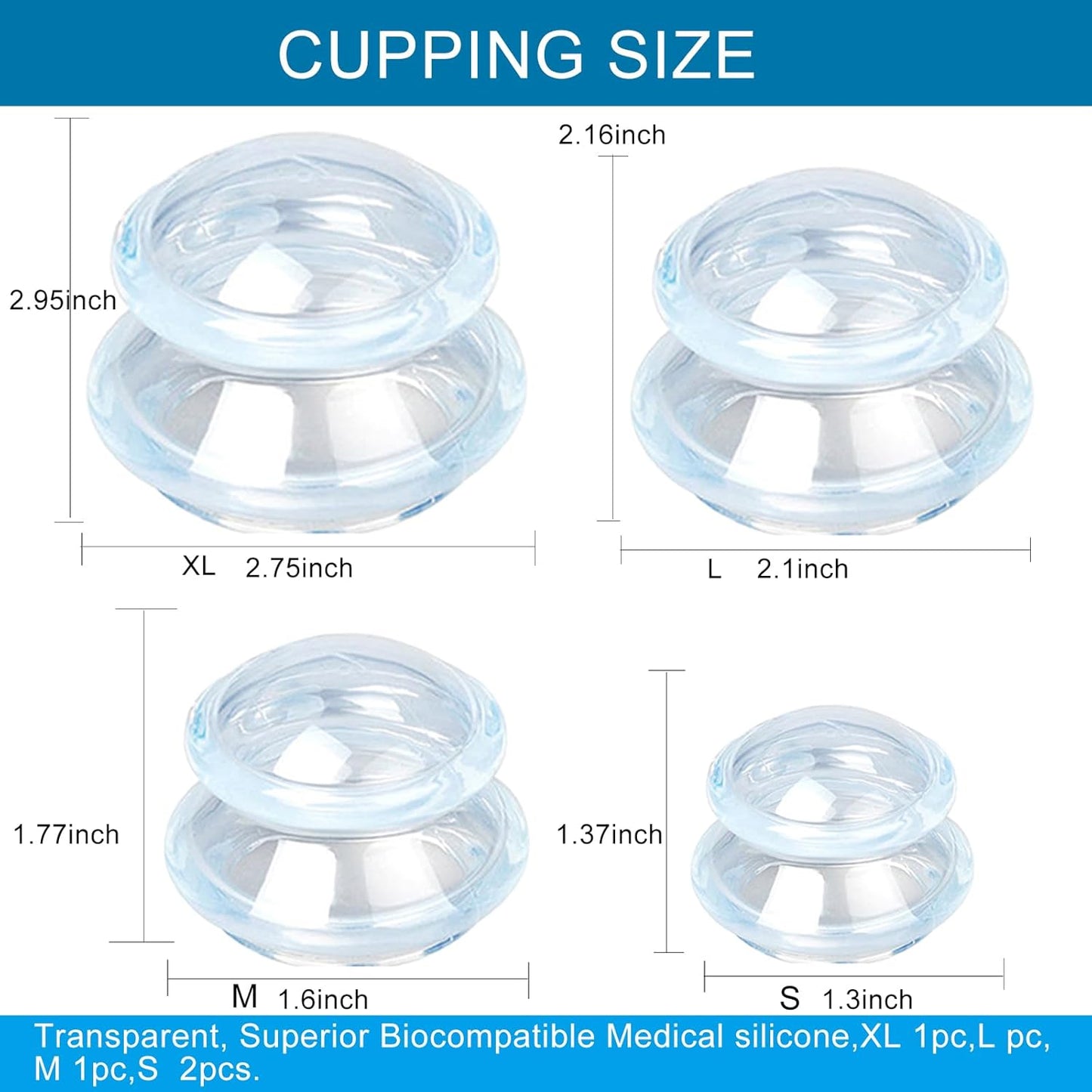 Shinefuture Cupping Therapy Set, Massage Cupping Therapy Sets,Silicone Cupping Therapy Sets ,Massager Tools for Joint Pain Relief, Self Silicone Massage Cups for Deep Muscle