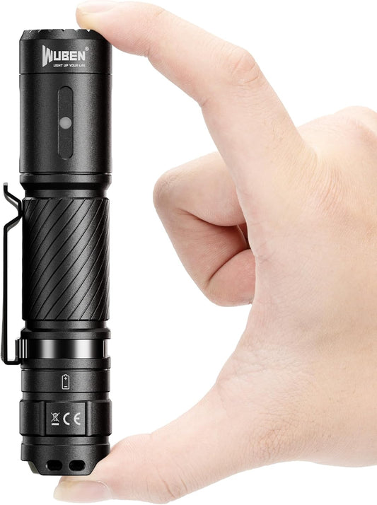 WUBEN C3 LED Torch Rechargeable,1200 High Lumens Flashlight,6 Modes Handheld Torches,IP68 Waterproof Tactical Torch for Camping, Home,Hiking,Outdoor,Inspection,Emergency