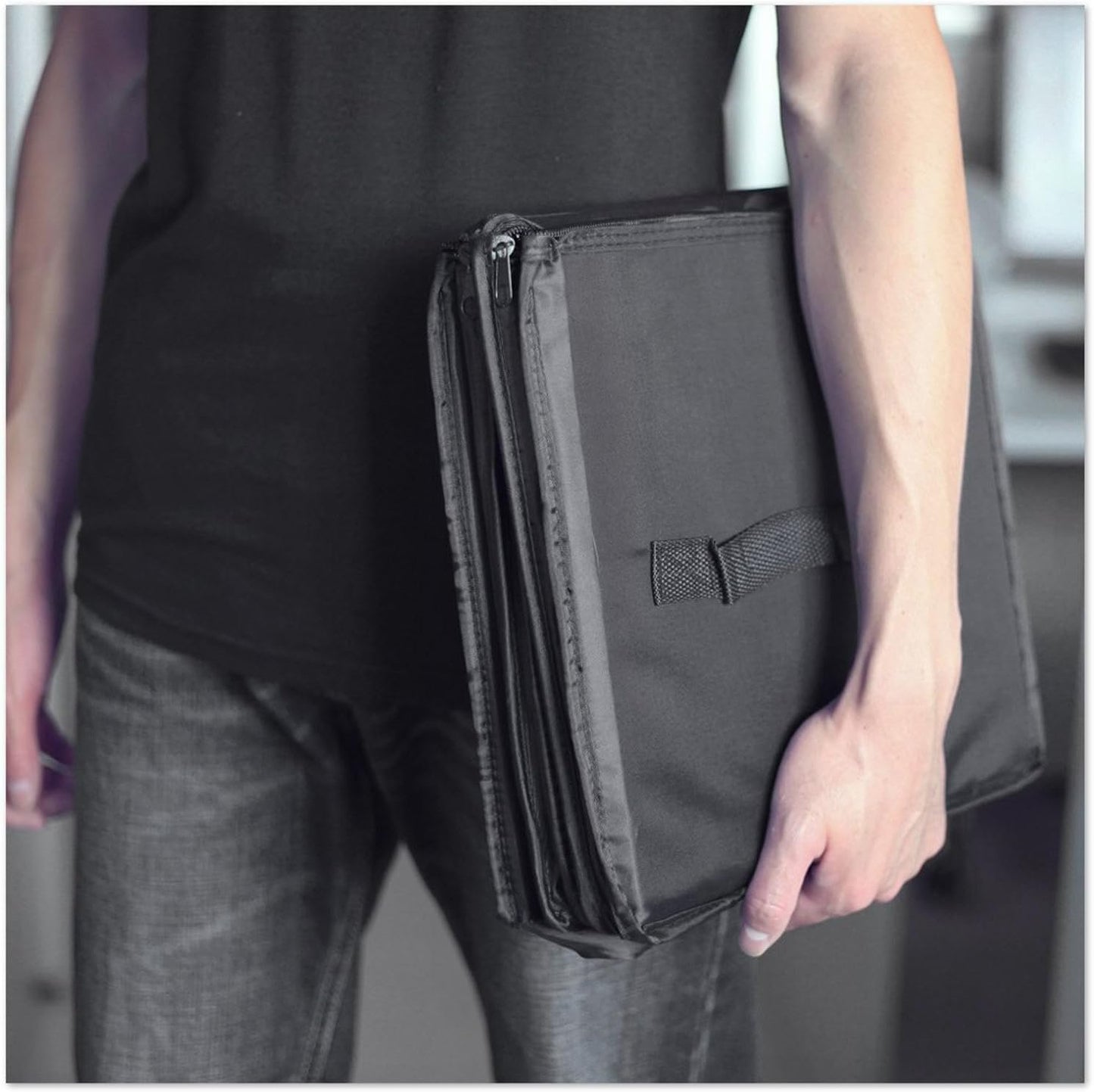 Cargo Foldable Multi Compartment Fabric Car Truck Van SUV Storage Basket Trunk Organizer and Cooler Set,Black,AK-018