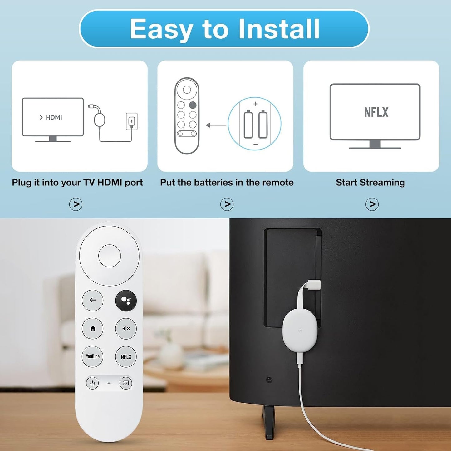 LOUTOC G9N9N Replacement Voice Remote Control for Chromecast with Google TV HD/4K Streaming Stick