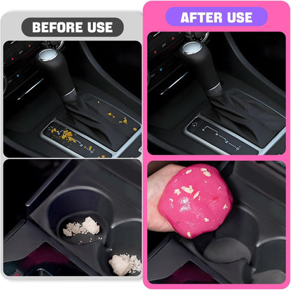 vioview 4 Pack Car Cleaning Gel, Pink Car Cleaning Putty, Universal Auto Detailing Tools Car Slime for Air Vent, Dashboard and Keyboard, Auto Accessories for Women