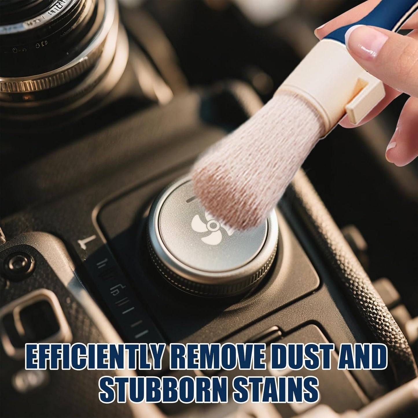Car Cleaning Brush, Multi-Purpose Car Clean Brush, 360 Degree Rotating Non-Scratch Detailing Tool for Interior Upholstery, Air Vent Dusting, Dashboard Care, Auto Maintenance, Vehicle Wash