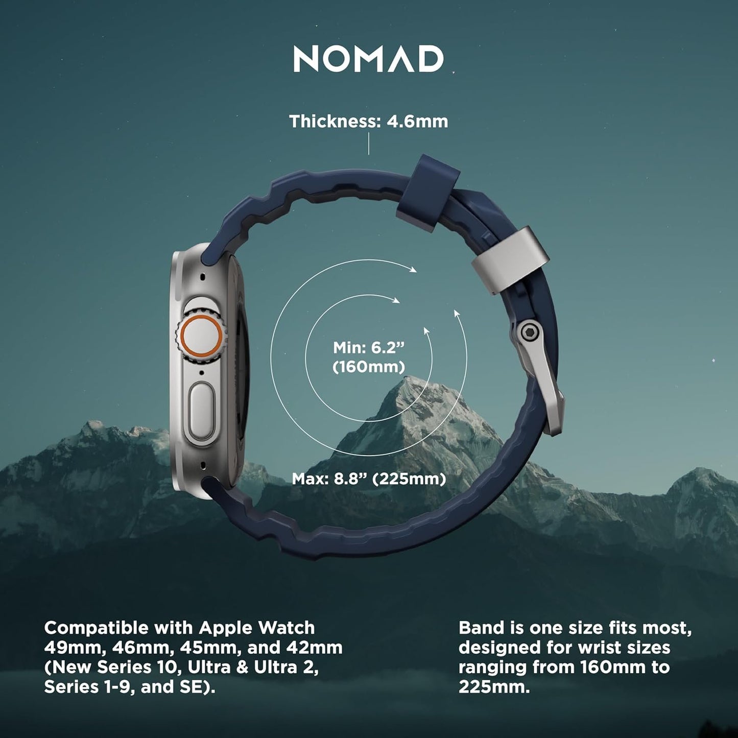 NOMAD Apple Watch Sport Band Rocky Point Apple Watch Band with Titanium Hardware, Adventurous Rugged Apple Watch Band for Men and Women - Apple Watch Ultra Band