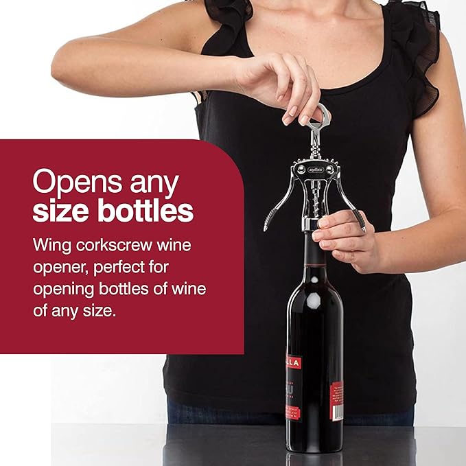 Zyliss Stainless Corkscrew & Bottle Opener - Wine Corkscrew & Beer Bottle Opener with Rubber Handles - Dishwasher-Safe Kitchen Tool & Gadget