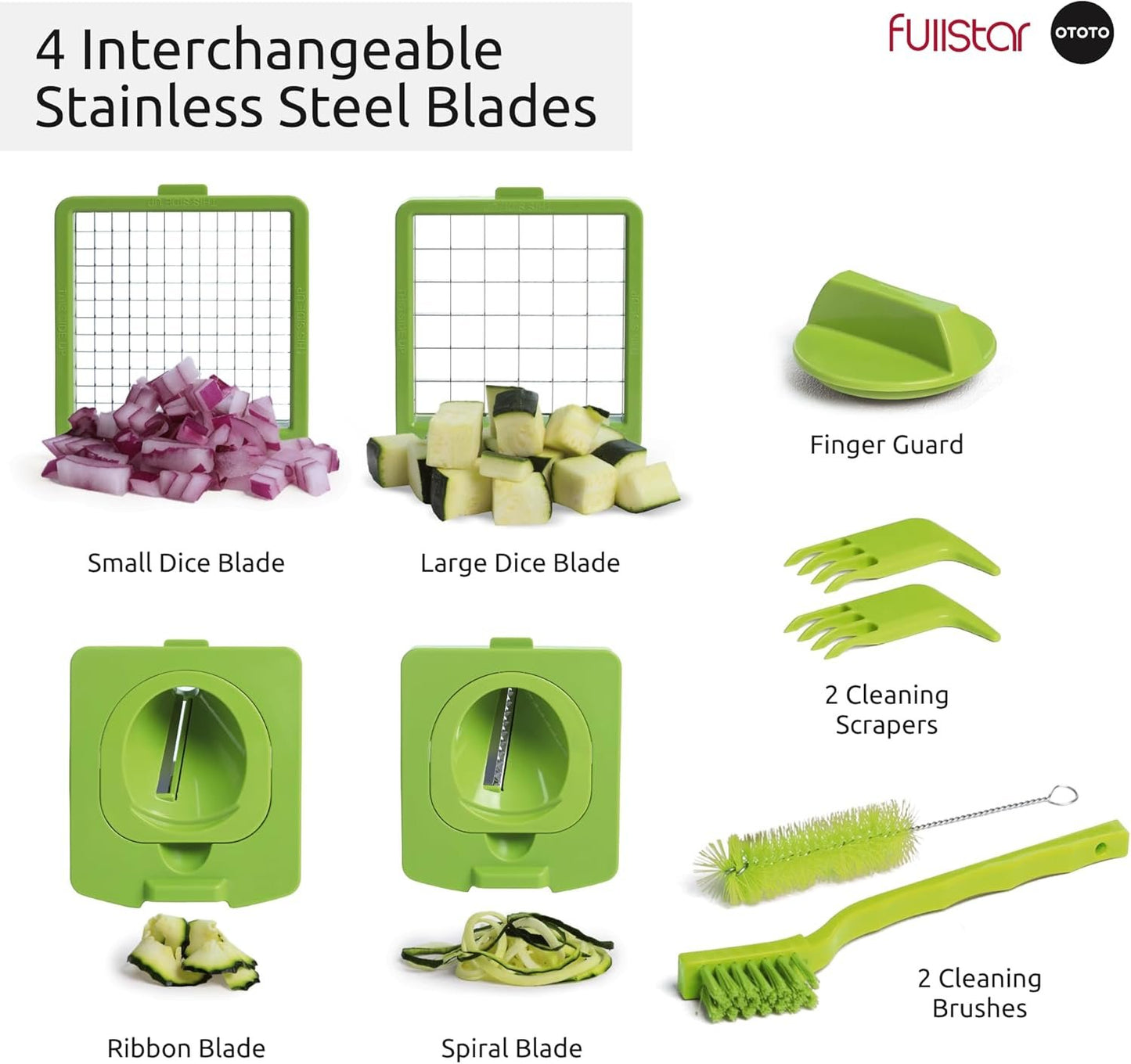 New! Croc Chop Fullstar x OTOTO Vegetable Chopper Vegetable Cutter - Veggie Onion Food Chopper Manual - Potato Chipper - Veg Chopper and Dicer - Kitchen Tools & Gadgets (4-in-1)