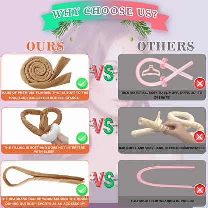 Long Hair Curler for Heatless Velvet Soft Band Curler Curler for Long, Medium Hair