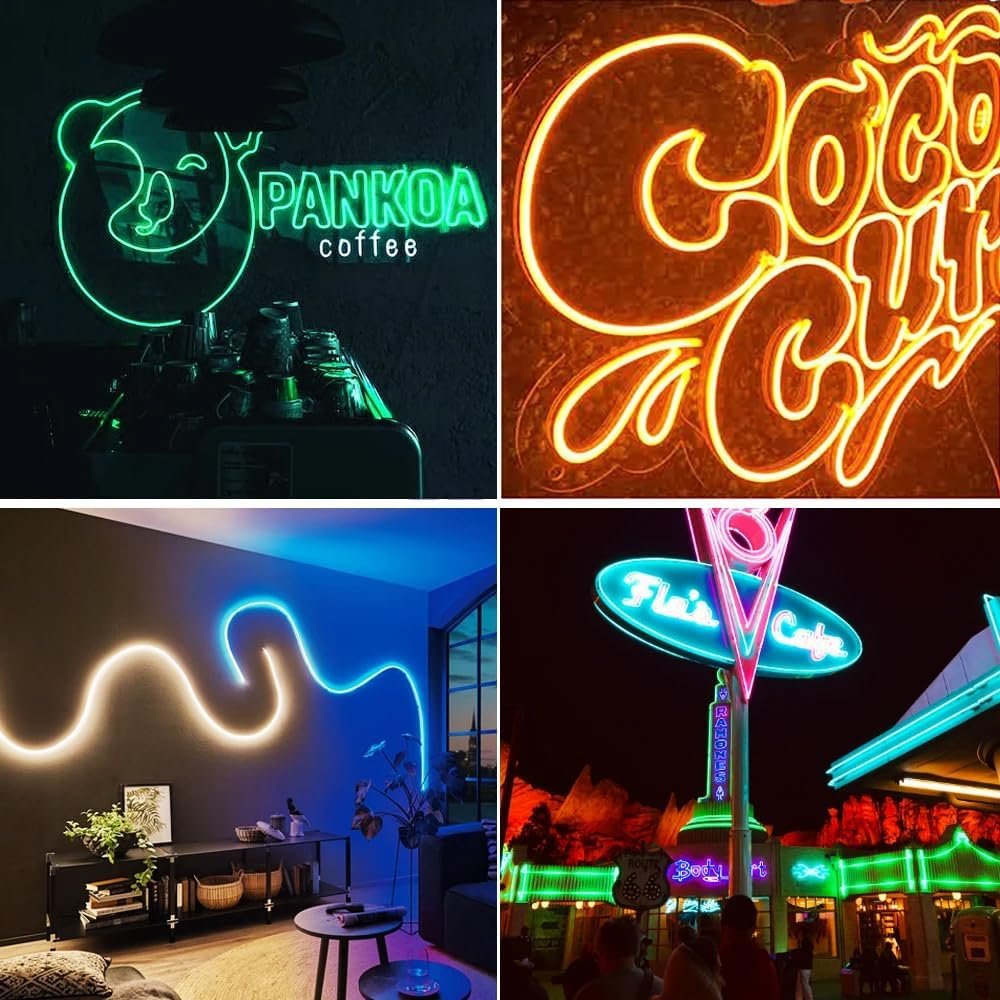 UanTii RGB Smart Neon Light Strip 10 Meters,Tuya WiFi Rope Lights IP67 Waterproof Music Sync Timing DIY Lighting Strips,App and Voice Control (10)