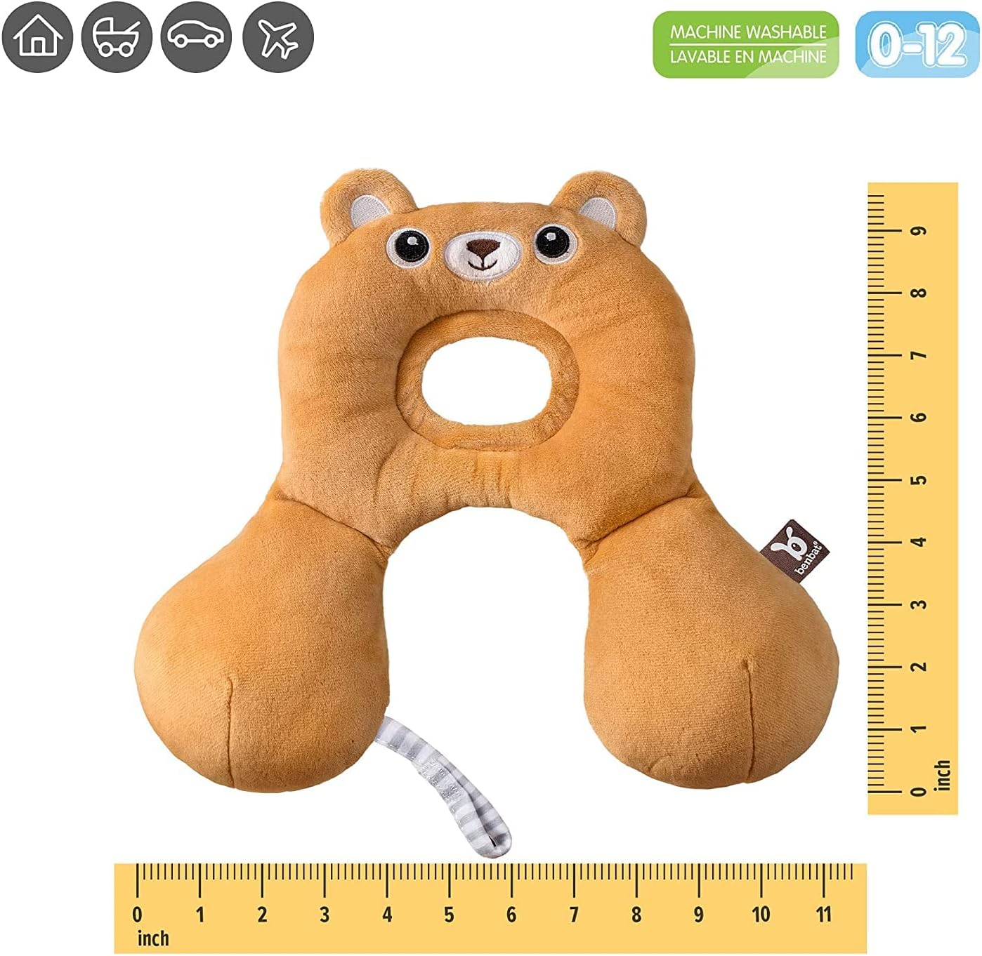 BENBAT Bear Design Travel Friends Headrest for 0 to 12 Months, Orange, 0-12 mths (211)