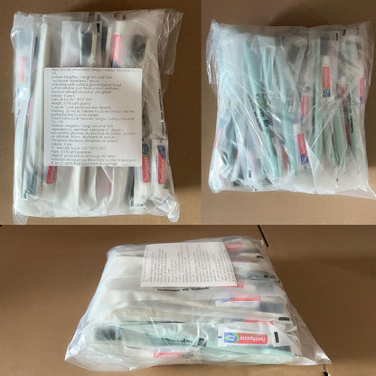 Disposable Toothbrushes with Toothpaste,100 Pack Bulk Toothbrushes Individually Wrapped Travel Toothbrush and Toothpaste Kit for Homeless,Nursing Home,Hotel,Charity(Apricot+Green)