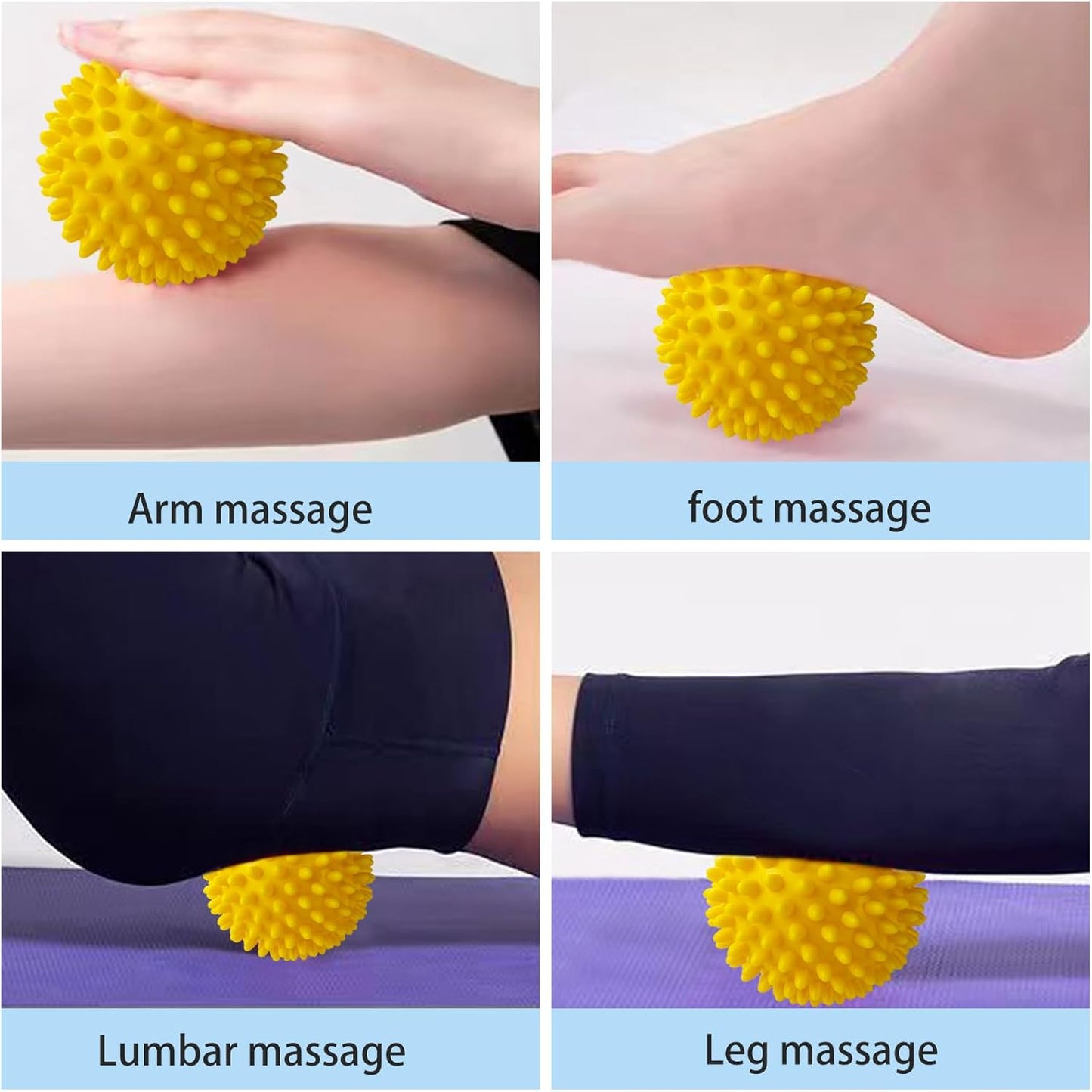 Nutabevr 3 Pieces Massage Ball Set Sports Stress Relief Self Massage Reflexology Trigger Point Massage Stress Exercise Muscle Recovery