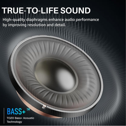 TOZO New Version A1 Wireless Earbuds Bluetooth 5.3 in Ear Light-Weight Headphones Built-in Mic Calls IPX5 Waterproof,Immersive Premium Sound Connection Headset with Charging Case,32 Preset EQs via APP
