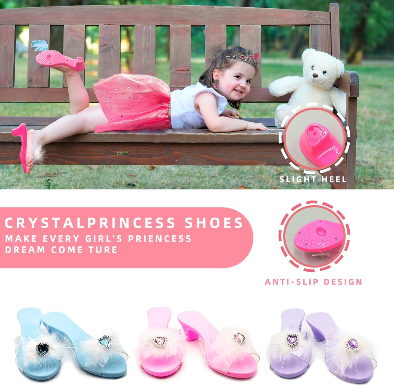 Princess Dress-Up Toys and Jewelry Set – Colorful Costumes with Skirts, Shoes, Crowns, and Accessories for Girls Ages 3-6, Perfect for Role Play and Dress-Up Fun