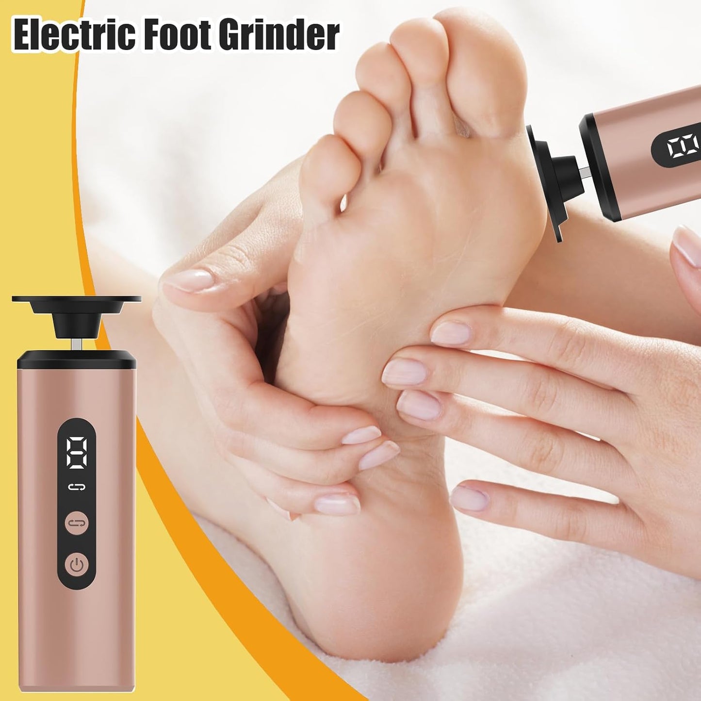 Electric Foot Filer, Callus Remover Pedicure Tool, Rechargeable Foot Scraper with 9 Adjustable Speeds, Personal Care, Ideal for Removing Dead Skin, 5.35x1.61x1.61 inches