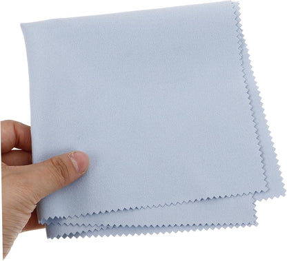 Minkissy 2sets Double-sided Jewelry Cleaning Polishing Cloth Silverware Eyeglasses Soft Durable Essential for Cleaning 2pcs*2 Random Color