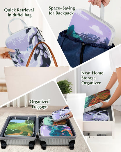 Gonex 4 Piece Set Portable Storage Suitcase Storage Bags for Clothing Cosmetics Expandable Cubes Packing Cube Set Travel Organizer