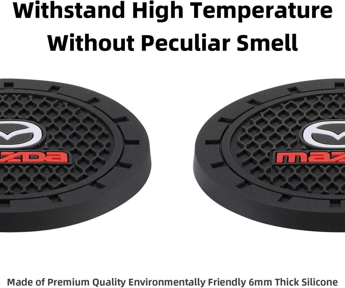 AOOOOP Car Interior Accessories for Mazda Cup Holder Insert Coaster - Silicone Non-Slip Mat for Mazda 3 6 CX-3 CX-5 CX-9 MX-5 (Set of 2, 7cm Diameter)