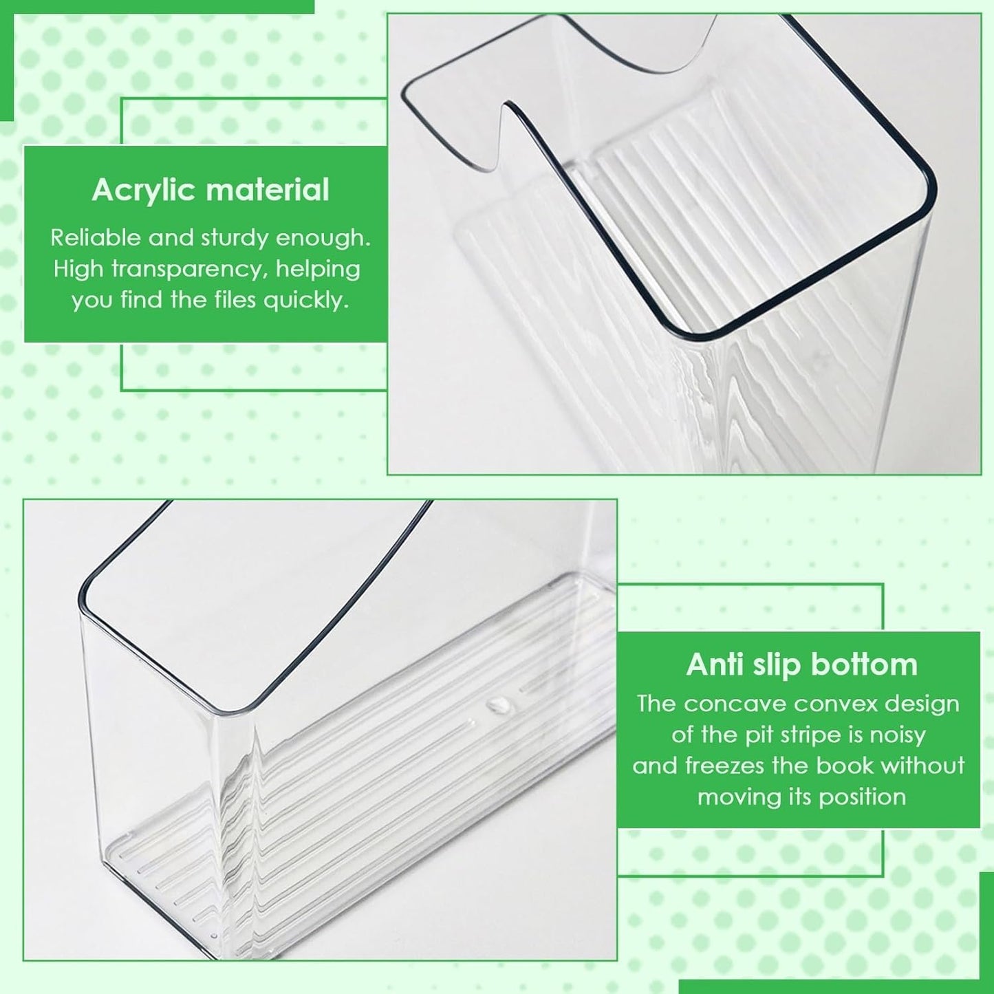 YIQXKOUY 2 Pieces Acrylic Magazine File Holder Clear Desk Organizers File Organizer for Desk Desktop File Magazine Book Storage Shelf for File Storage Book Bin and Office Desk Accessories
