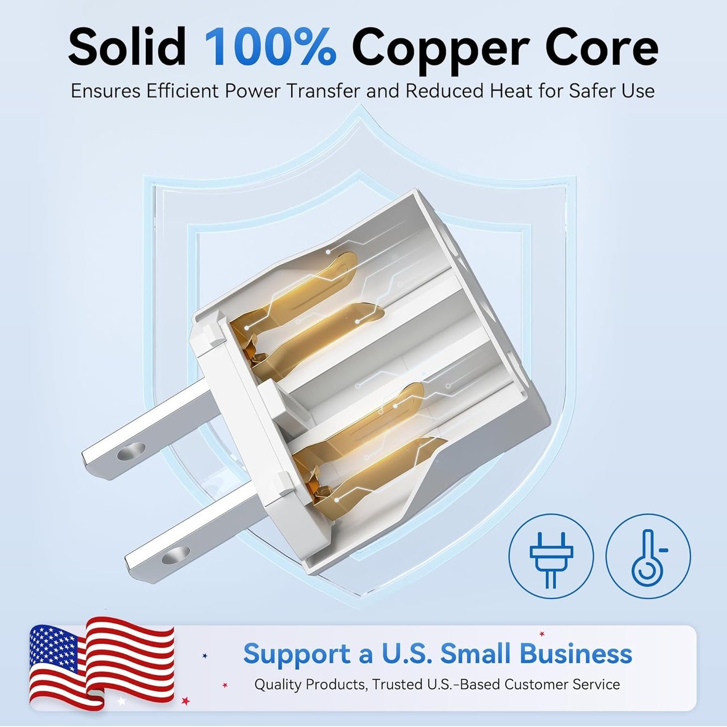 European to Canadian Plug Adapter, Unidapt Europe to USA Adapters, EU to CA Pin Converter, Travel from Europe to USA Outlet, Power Travel Adapters European to American, Canada, Mexico, Type A