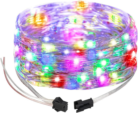 SEZO Christmas Fairy Lights Chasing Color Twinkle Lights Addressable WS2812B IC 16.4FT 50LEDs 5V Dream Full Color Christmas Tree Lights for Xmas Tree Festival Party Decor (No Adapter or Controller)
