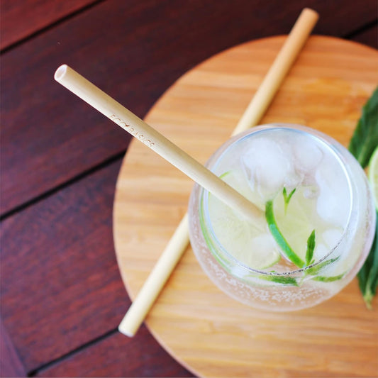 White Magic Eco Basics Reusable Bamboo Straws with Cleaner 4-Packs