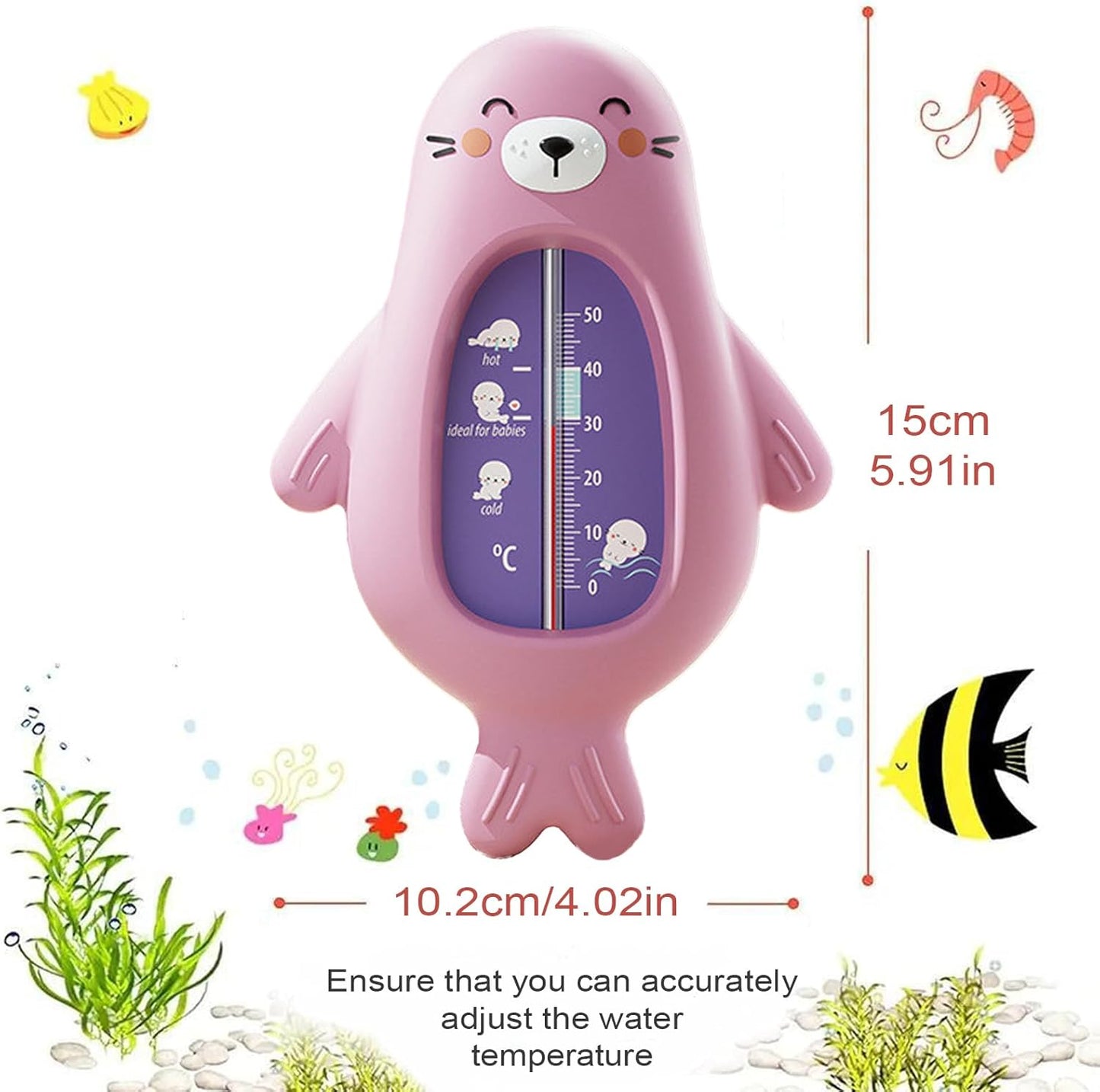 Baby Bath Temperature Toy, Cartoon Bath Temp Measuring Tool, Safety Water Gauge, Toddler Bathtub Thermometer, Fun and Accurate Shower Plaything for Babies, Kids, 5.91x4.02 Inches