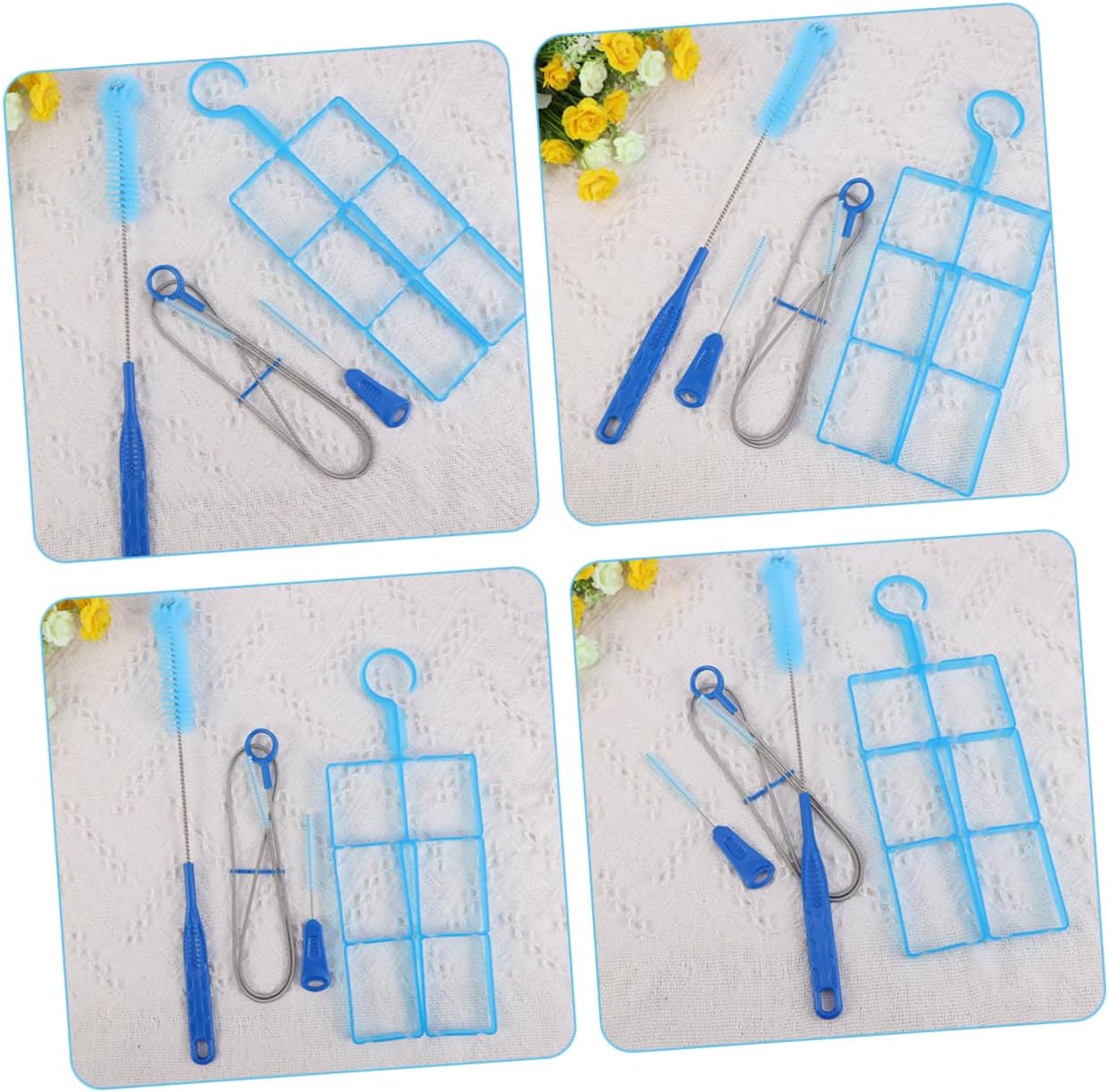 BRIGHTFUFU 4pcs Portable Hiking Water Bag Cleaning Brush Set Collapsible Water Reservoir Cleaner Essential Cleaning Supplies for Outdoor Camping Hiking and Backpacking