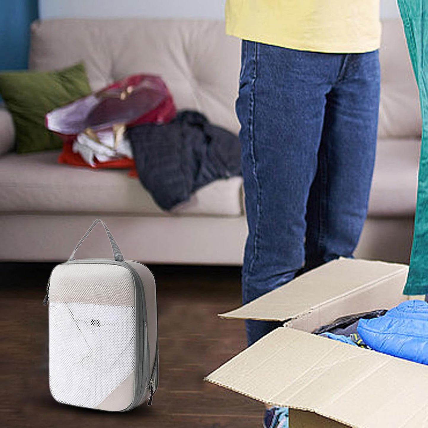 Compression Packing Cubes For Travel - 4-Piece Lightweight Luggage Organizer Set | Space-Saving Suitcase Cubess For Clothes, Ideal Travell Accessories For Packing Efficiency And Organization