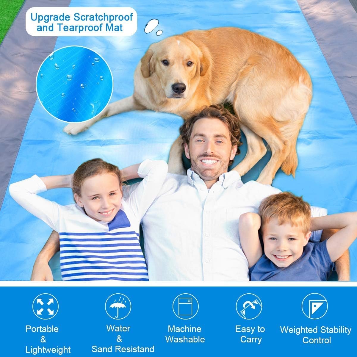 VASLON Beach Blanket 79 * 55inch, Sand Proof and Water Resistant, Pocket Picnic Blanket for Outdoor Travel Camping Festival Sports