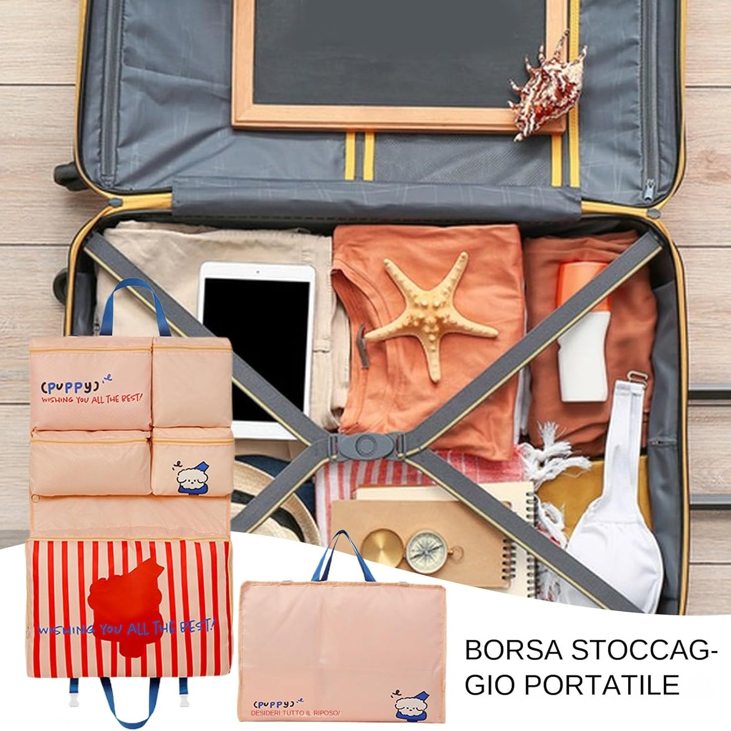 Underwear Travel Bag with Zipper Compartments, Foldable Bra Organizer Case for Efficient Packing, Lightweight Storage Pouch Closet, Dorm, Hotel, and Everyday Travel Essentials