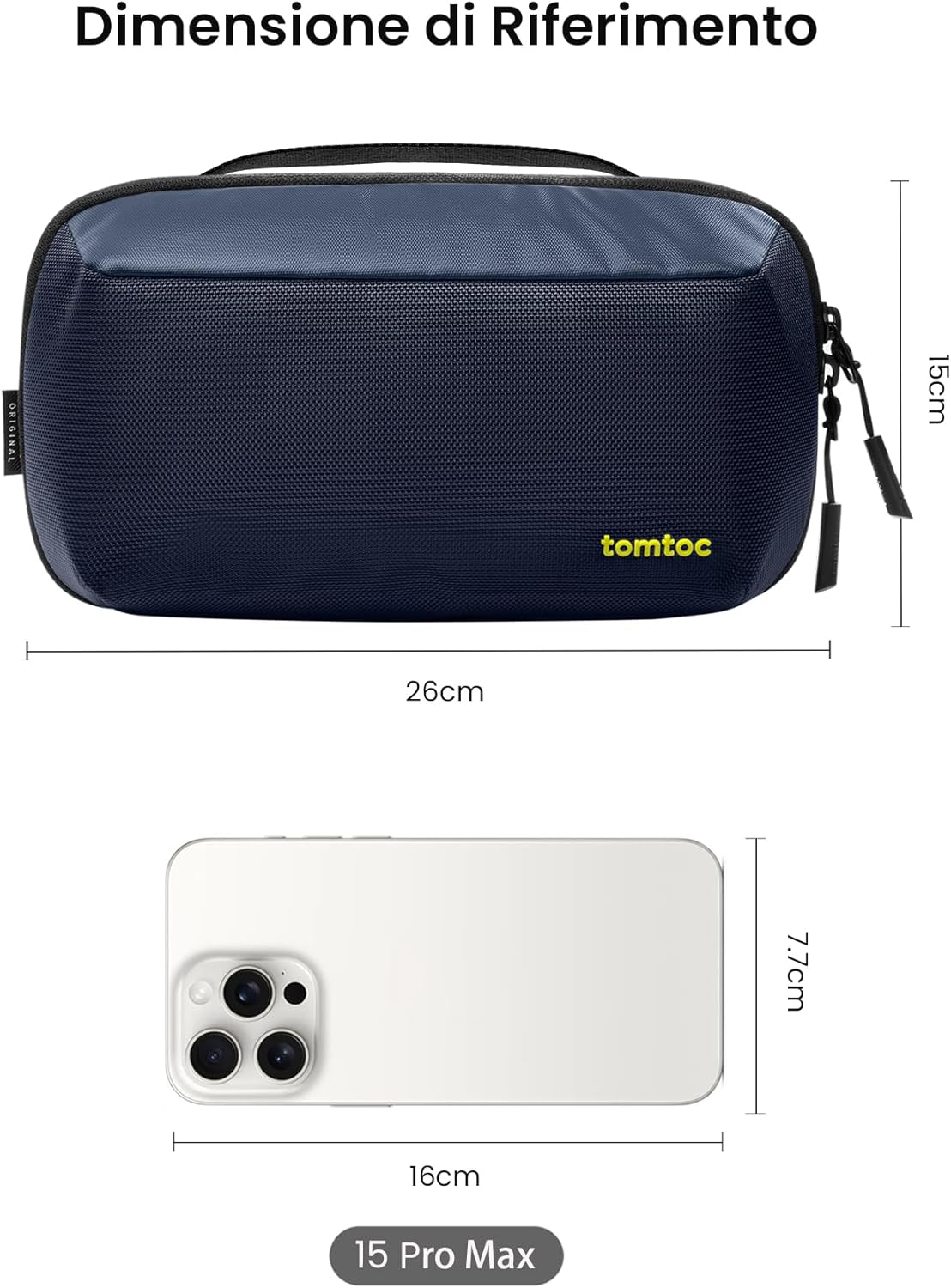 tomtoc Cable Case, Travel Bag Organizer for Electronic Technical Accessories Macbook Adapter Mouse, Cable, Hub, Power Bank, USB Flash Drive, Power Supply, Charger, Hard Drive
