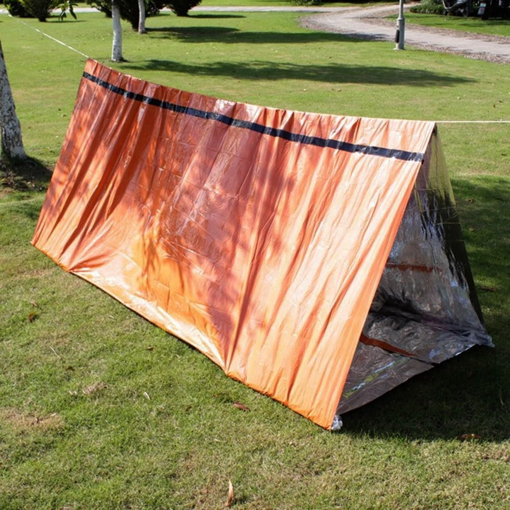cogae Orange Emergency Tent Outdoor Survival Blanket Insulation Blanket Simple Tent