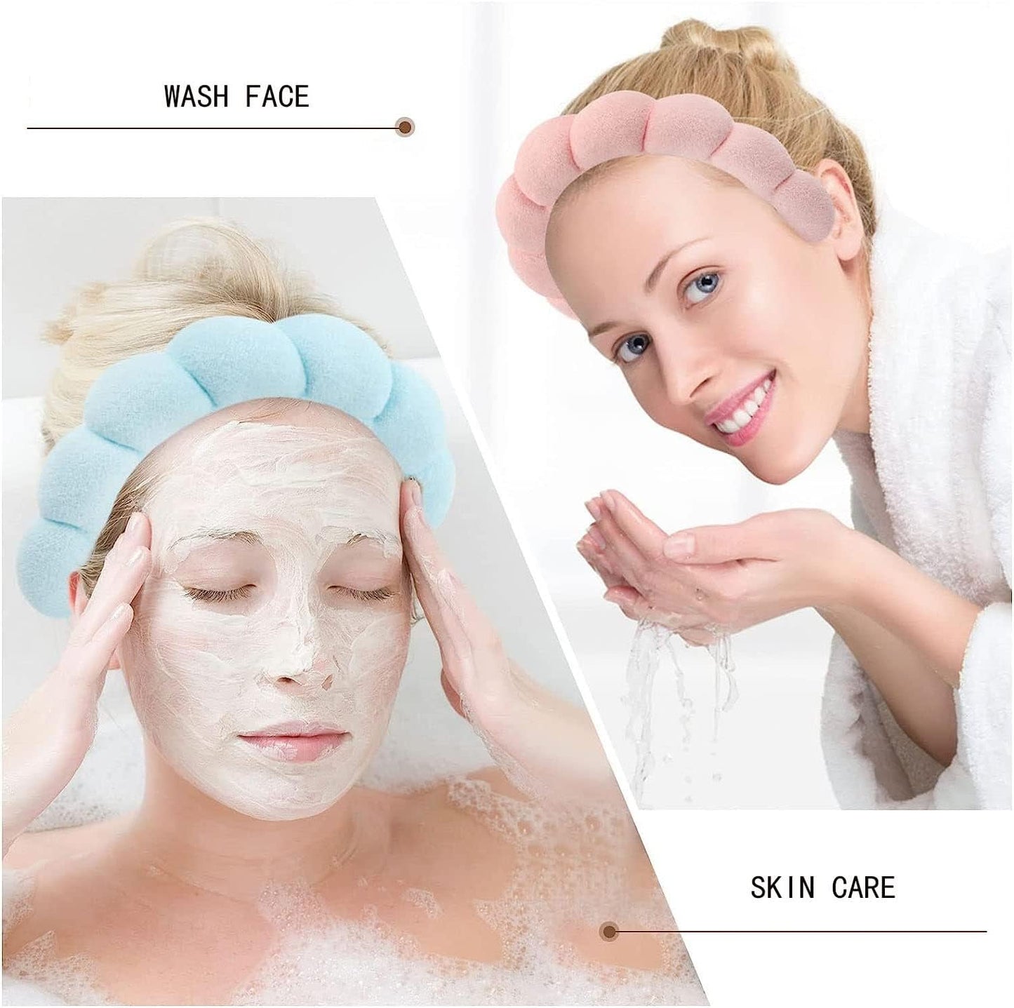 LALOCAPEYO 4 Pack Velvet Towel Twist Headband for Women, Sponge Headband Sponge Terry Towel Cloth Fabric Head Band for Skincare,Face Washing,Makeup Removal,Shower,Hair Accessories