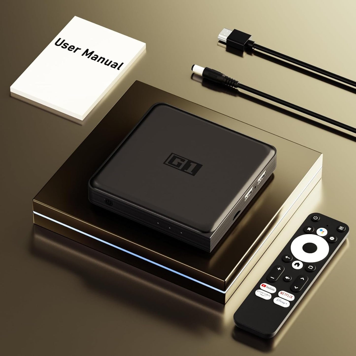 Android 11.0 TV Box for Google/Netflix - G1 TV Box 4G LPDDR4& 32G eMMC,Streaming Devices for TV Compatible with Google Assistant,Chromecast,4K HDR10+,Dolby Vision,AV1,Dolby Digital & DD+,WI-FI 6