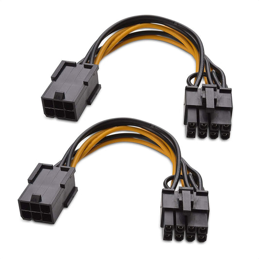 Cable Matters 2-Pack 6 Pin to 8 Pin PCIe Adapter Power Cable - 10cm / 4 Inches