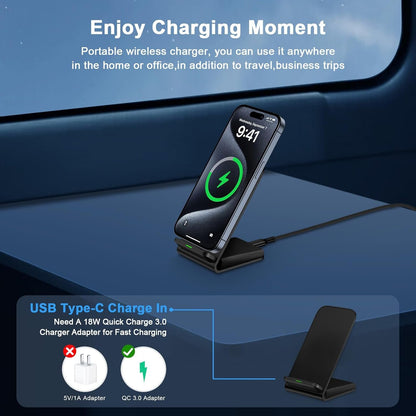 Pixel 9 Pro Wireless Charger Stand Fast Charging for Google Pixel 9/8 Pro/8/7 Pro/7/6 Pro/6/5/4 XL/4/3 XL/2 XL,15W Fast Wireless Charging Station for iPhone 16e 16 15 14 13 12,Samsung S25 S24 S23 S22