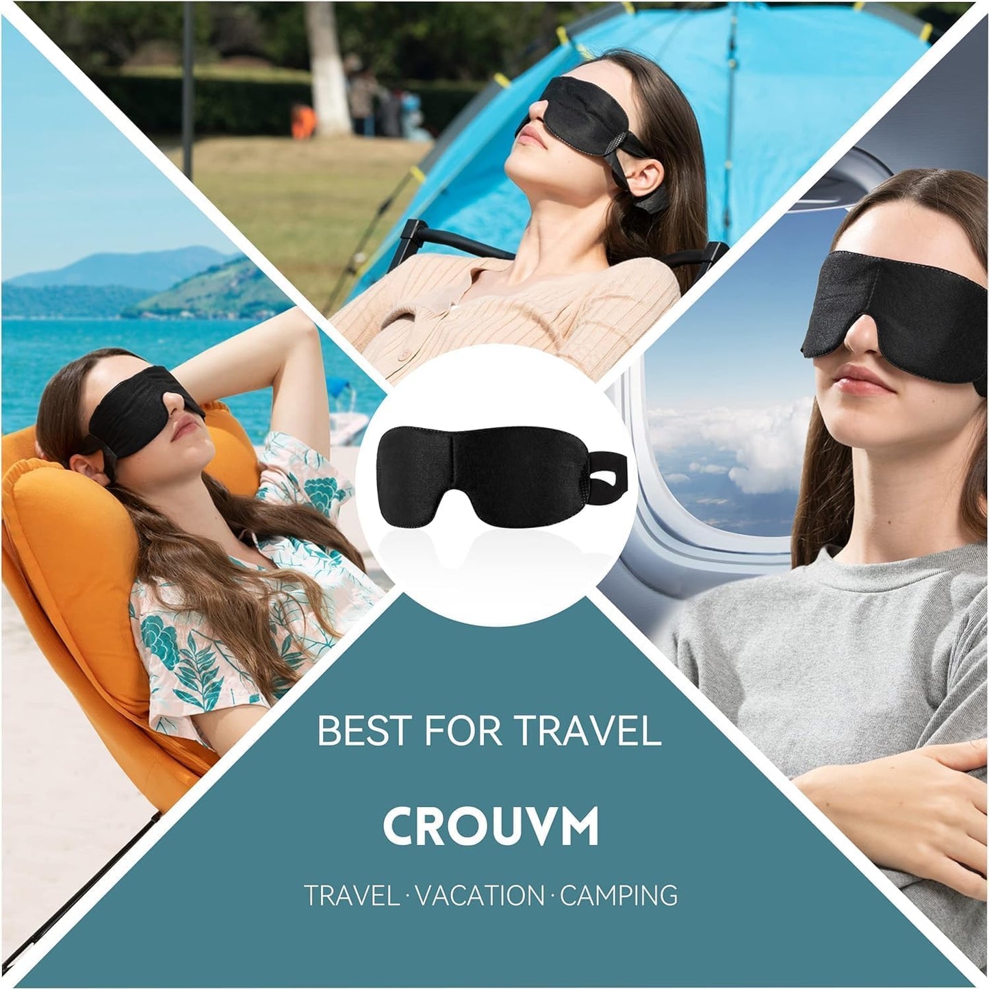 CROUVM Pack of 100 Disposable Sleep Eye Mask for Men Women, Blindfold Eye Mask Shade Cover for Sleeping, Night Sleep Mask, Block Out Light, Soft Comfort Eye Shade Cover for Travel Yoga Nap
