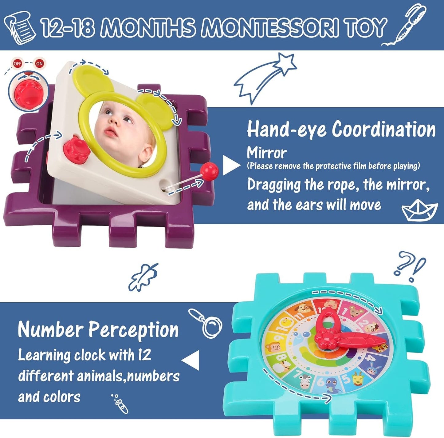 Qizebaby Baby Toys 12 to 18 Months 11-in-1 Activity Cube,Busy Learning Baby Musical Toy with Shape Sorter Toysï¼ŒKid Montessori Gifts for Toddler Boys Girls 1 2 3 Years Olds