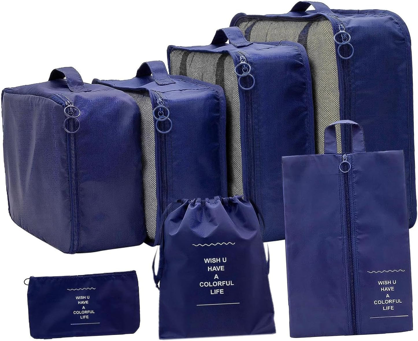 Travel Packing Cubes Set - 7-Piece Organizer for Luggage and Clothes - Perfect for Efficient Packing and Travel Organization